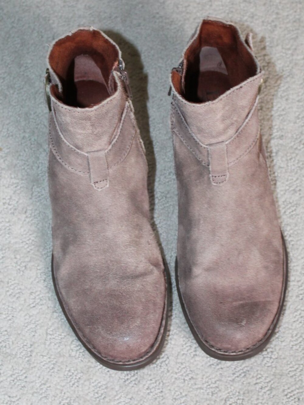 Born Size 9.5 Brown Suede Side Zip Ankle Booties - Picture 2 of 6